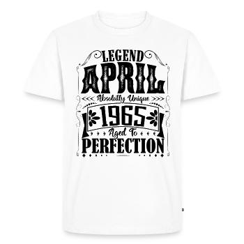 Avril 1965. Anniversaire avril 1965. Cadeau 1965. - T-shirt Premium bio Homme - blanc - Devant - Nico (187cm)