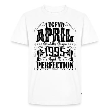 Avril 1995. Anniversaire avril 1995. Cadeau 1995. - T-shirt Premium bio Homme - blanc - Devant - Nico (187cm)