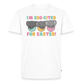 cute elephants at Easter with Easter eggs elephant - Men's Premium Organic T-Shirt - white - Front - Nico (187cm)