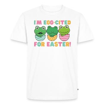 sweet frogs at Easter with Easter eggs frog - Men's Premium Organic T-Shirt - white - Front - Nico (187cm)