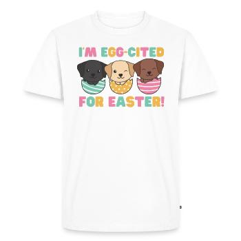 cute dogs at Easter with Easter eggs Labrador - Men's Premium Organic T-Shirt - white - Front - Nico (187cm)