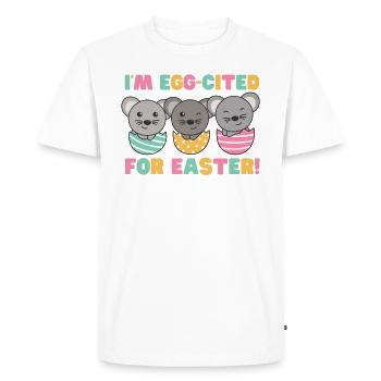 cute mice at Easter with Easter eggs mouse - Men's Premium Organic T-Shirt - white - Front - Nico (187cm)