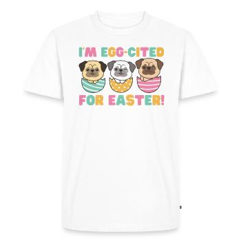 cute dogs at Easter with Easter eggs pug - Men's Premium Organic T-Shirt - white - Front - Nico (187cm)
