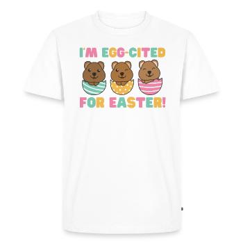 sweet quokkas for Easter with Easter eggs quokka - Men's Premium Organic T-Shirt - white - Front - Nico (187cm)
