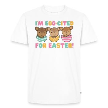 sweet deer at Easter with Easter eggs deer - Men's Premium Organic T-Shirt - white - Front - Nico (187cm)