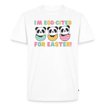 cute pandas for Easter with Easter eggs panda - Men's Premium Organic T-Shirt - white - Front - Nico (187cm)