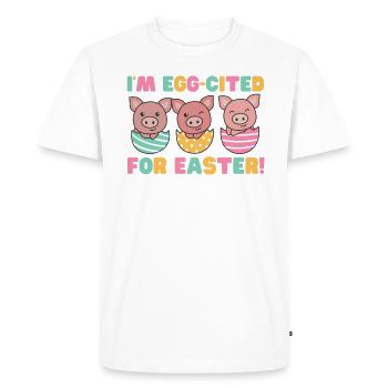 sweet pigs at Easter with Easter eggs pork - Men's Premium Organic T-Shirt - white - Front - Nico (187cm)
