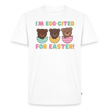 cute bears at Easter with Easter eggs bear - Men's Premium Organic T-Shirt - white - Front - Nico (187cm)