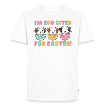 cute dogs at Easter with Easter eggs Dalmatians - Men's Premium Organic T-Shirt - white - Front - Nico (187cm)