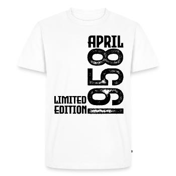Cadeau Avril 1958. Anniversaire avril 1958. April. - T-shirt Premium bio Homme - blanc - Devant - Nico (187cm)