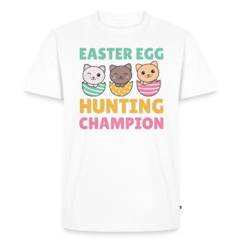 cute cats at Easter with Easter eggs cat - Men's Premium Organic T-Shirt - white - Front - Nico (187cm)
