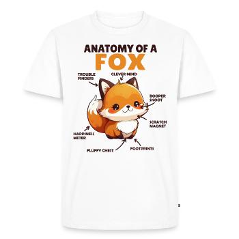 cute fox explanation Anatomy of a Fox - Men's Premium Organic T-Shirt - white - Front - Nico (187cm)