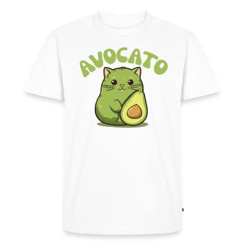 Avocato avocat chat drôle nourriture verte - T-shirt Premium bio Homme - blanc - Devant - Nico (187cm)