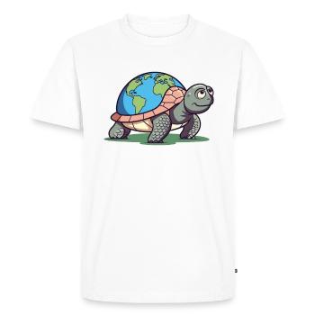 Tortue avec la protection de l’environnement de la Terre Journée mondiale de la Terre - T-shirt Premium bio Homme - blanc - Devant - Nico (187cm)