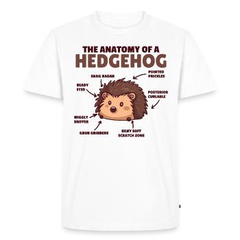 explication de hérisson mignon Anatomie d’un hérisson - T-shirt Premium bio Homme - blanc - Devant - Nico (187cm)