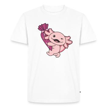 bye bye kindergarten hello school axolotl - Men's Premium Organic T-Shirt - white - Front - Nico (187cm)