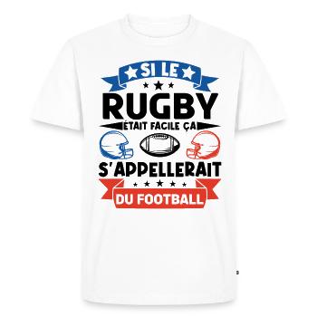 Cadeau rugbyman. cadeau rugby France. rugby fan . - T-shirt Premium bio Homme - blanc - Devant - Nico (187cm)