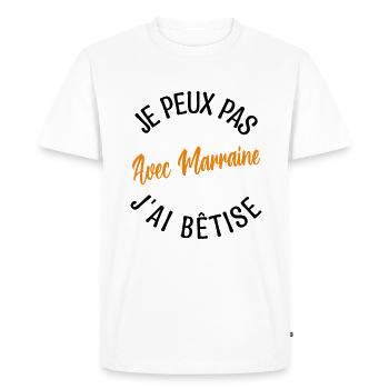 Cadeau Marraine. cadeau ma marraine d'amour. - T-shirt Premium bio Homme - blanc - Devant - Nico (187cm)