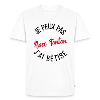 Cadeau Tonton, cadeau oncle, tonton de l'année. - T-shirt Premium bio Homme - blanc - Devant - Nico (187cm)