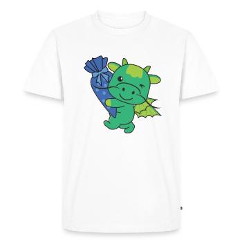 bye bye kindergarten hello school dragon - Men's Premium Organic T-Shirt - white - Front - Nico (187cm)