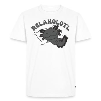 Relaxolotl Axolotl lovers sweet animals relax - Men's Premium Organic T-Shirt - white - Front - Nico (187cm)