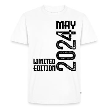 Cadeau may 2024. anniversary may 2024. Mai 2024. - T-shirt Premium bio Homme - blanc - Devant - Nico (187cm)