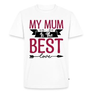 Ma mère est la meilleure. maman trop geniale. - T-shirt Premium bio Homme - blanc - Devant - Nico (187cm)