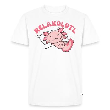 Relaxolotl Axolotl lovers sweet animals relax - Men's Premium Organic T-Shirt - white - Front - Nico (187cm)