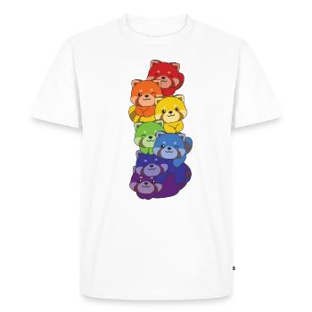 Rainbow Red Panda Cute Colorful Red Panda pour - T-shirt Premium bio Homme - blanc - Devant - Nico (187cm)
