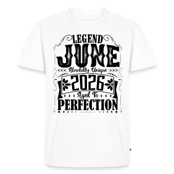 June 2026. Birthday June 2026 Gift June 2026 - Men's Premium Organic T-Shirt - white - Front - Nico (187cm)