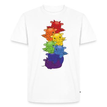 Rainbow dragon cute colorful dragon for kids - Men's Premium Organic T-Shirt - white - Front - Nico (187cm)