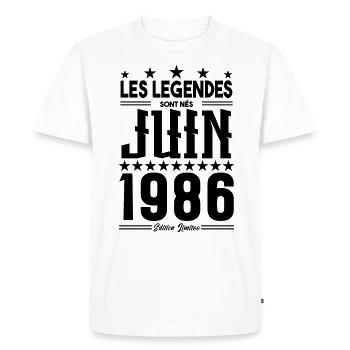cadeau d'anniversaire juin 1986. Cadeau Juin 1986. - T-shirt Premium bio Homme - blanc - Devant - Nico (187cm)
