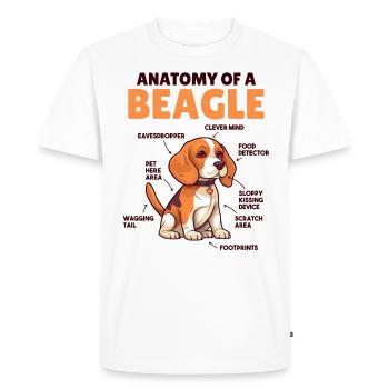 Dog Explanation Anatomy of a Beagle - Men's Premium Organic T-Shirt - white - Front - Nico (187cm)