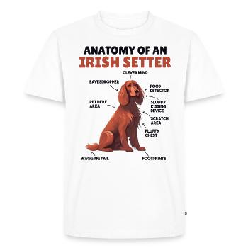 Dog Explanation Anatomy of an Irish Setter - Men's Premium Organic T-Shirt - white - Front - Nico (187cm)