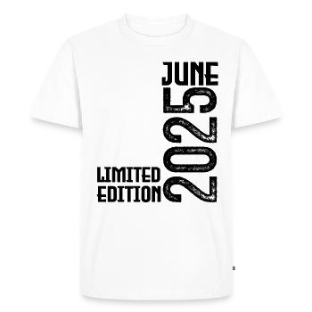 Cadeau juin 2025 anniversaire Juin 2025. juin 2025 - T-shirt Premium bio Homme - blanc - Devant - Nico (187cm)