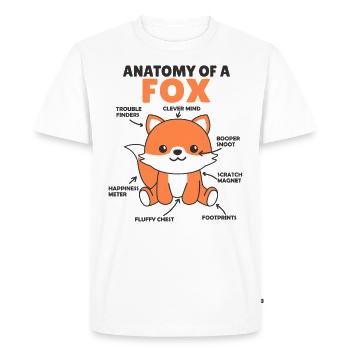 Cute Fox Explanation Anatomy of a Fox - Men's Premium Organic T-Shirt - white - Front - Nico (187cm)