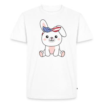4 juillet American Bunny for Kids USA - T-shirt Premium bio Homme - blanc - Devant - Nico (187cm)