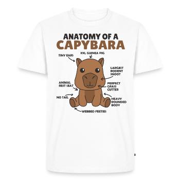 Explication du capybara doux Anatomie d’un capybara - T-shirt Premium bio Homme - blanc - Devant - Nico (187cm)