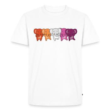 Lesbian Flag Pride LGBTQ Cute Elephant - Men's Premium Organic T-Shirt - white - Front - Nico (187cm)