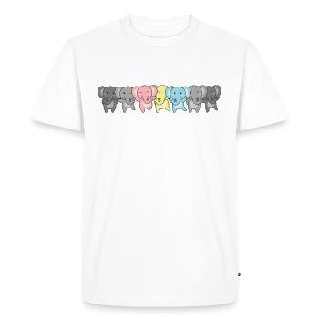 Demiflux Flag Pride LGBTQ Cute Elephant - Men's Premium Organic T-Shirt - white - Front - Nico (187cm)