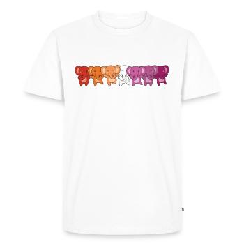Lesbian Flag Pride LGBTQ Cute Elephant - Men's Premium Organic T-Shirt - white - Front - Nico (187cm)