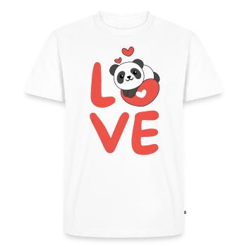 Panda pour la Saint-Valentin Animaux mignons Cœurs Amour - T-shirt Premium bio Homme - blanc - Devant - Nico (187cm)