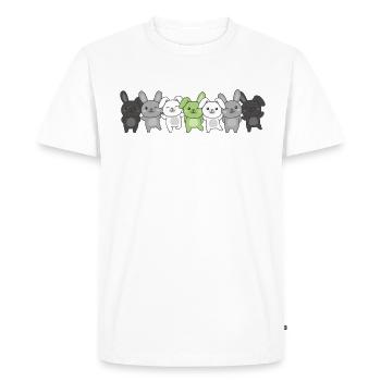 Agender Flag Pride LGBTQ Mignon Bunny - T-shirt Premium bio Homme - blanc - Devant - Nico (187cm)