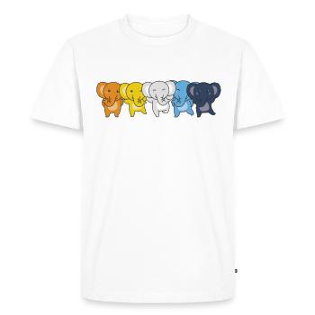 Aroace Flag Pride LGBTQ Cute Elephant - Men's Premium Organic T-Shirt - white - Front - Nico (187cm)