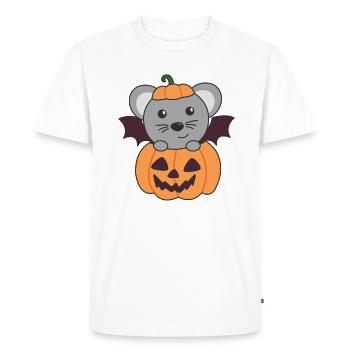 Mouse Happy Halloween Pumpkin Bat Costume - Men's Premium Organic T-Shirt - white - Front - Nico (187cm)