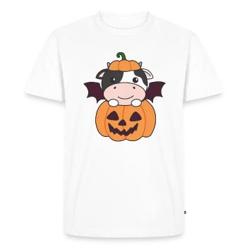 Costume de chauve-souris de citrouille d’Halloween heureux - T-shirt Premium bio Homme - blanc - Devant - Nico (187cm)