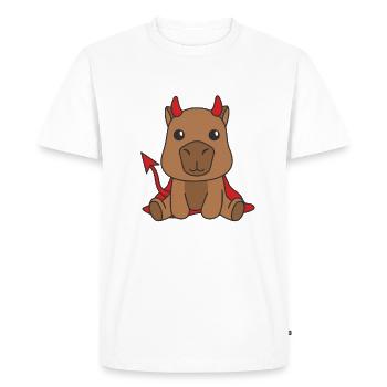 Capybara Happy Halloween Devil Costume - T-shirt Premium bio Homme - blanc - Devant - Nico (187cm)