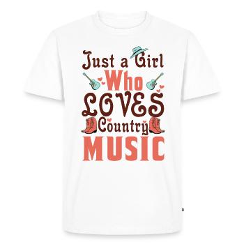 Juste une fille qui aime la musique country - T-shirt Premium bio Homme - blanc - Devant - Nico (187cm)