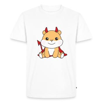 Hamster Joyeux Déguisement du Diable d’Halloween - T-shirt Premium bio Homme - blanc - Devant - Nico (187cm)