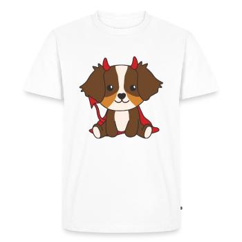 Australian Shepherd Happy Halloween Devil Costume - Men's Premium Organic T-Shirt - white - Front - Nico (187cm)